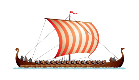 Корабль викингов сбоку
