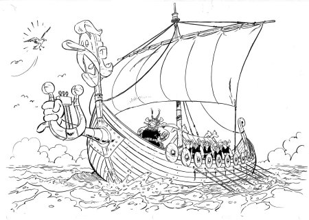 Корабль викингов раскраска