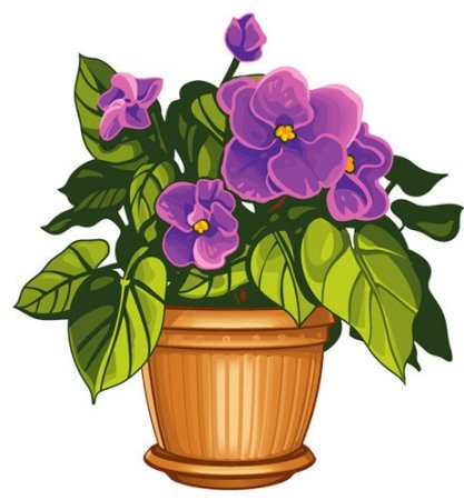 Мультяшные цветочки в горшке