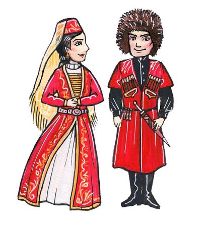 Национальные костюмы народов России осетины