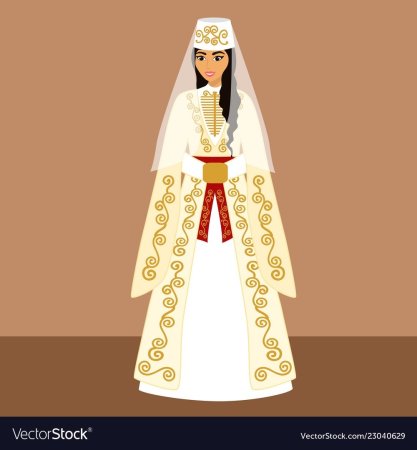 Национальный костюм осетинцев рисовка
