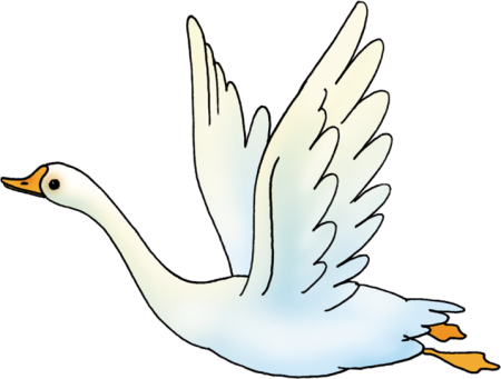 Гуси лебеди на белом фоне