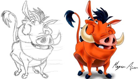 Король Лев раскраска Пумба