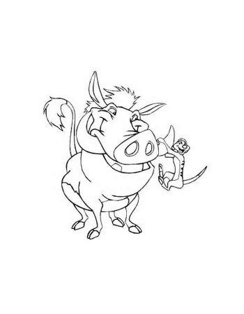 Раскраска Король Лев Тимон и Пумба