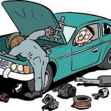 Автослесарь и Авторемонт иллюстрация