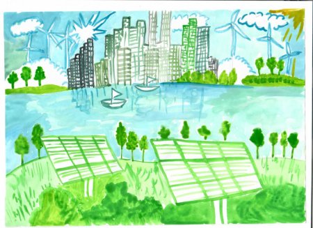 Город будущего рисунок