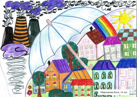 Экологический город будущего рисунки детей