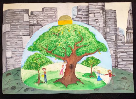 Экологичный город вектор