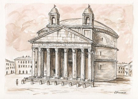 Пантеон в древнем Риме зарисовки
