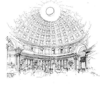 Пантеон в Риме рисунок