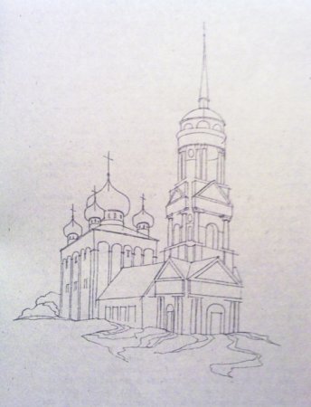 Картина Михайловский храм Курск