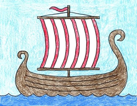 Нарисовать корабль викингов