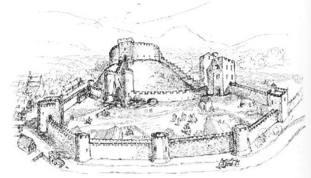 Крепость Нарын кала карандашом