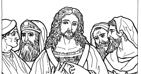 Раскраска Иисуса Христа предательство Иуды