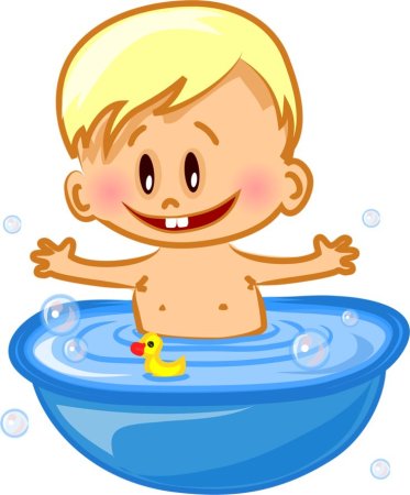 Мультяшный ребенок в ванной