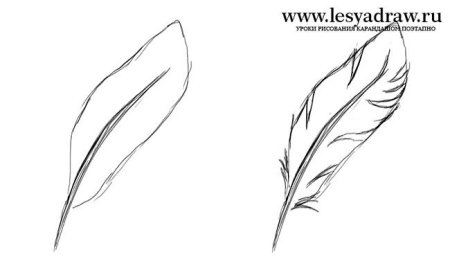 Перо карандашом