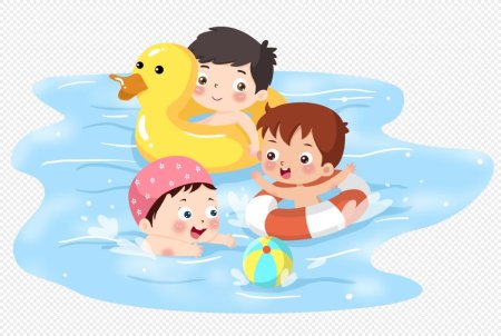 Мультяшные дети купаются