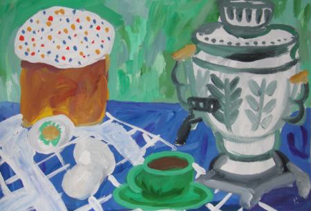 Натюрморт чаепитие гуашь