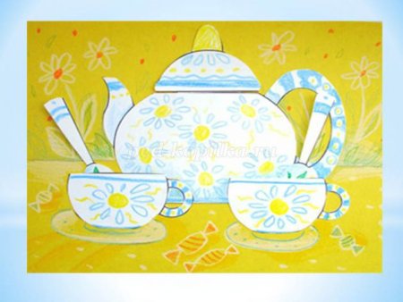 Аппликация чайный сервиз