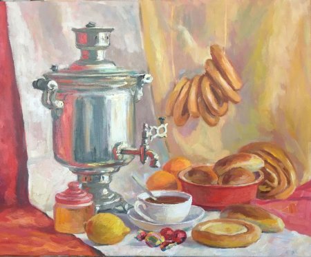 Натюрморт с самоваром и Машкова