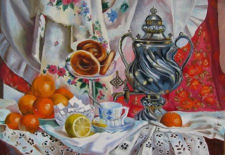 Тематический натюрморт чаепитие