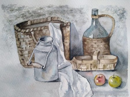 Деревенский натюрморт рисунок
