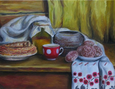 Рисование корзина с грибами