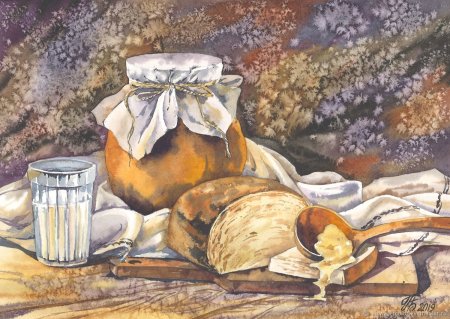 Натюрморт акварелью лессировка Академическая живопись