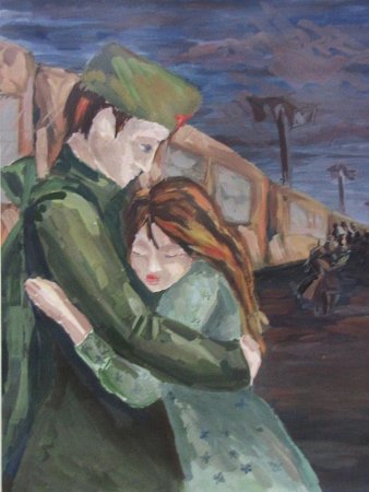 Солдат прощается с девушкой