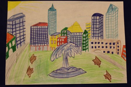 Город детский рисунок