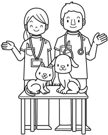 Профессия ветеринар раскраска