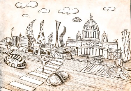 Стрелка Васильевского острова картина