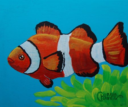 Рисование рыбки клоуны