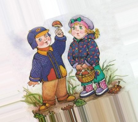 Мальчишки и девчонки собирают грибы