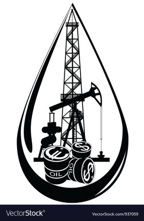 Нефтяная вышка качалка черно белая