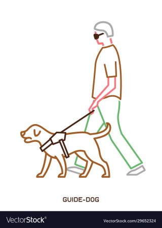 Собака поводырь вектор