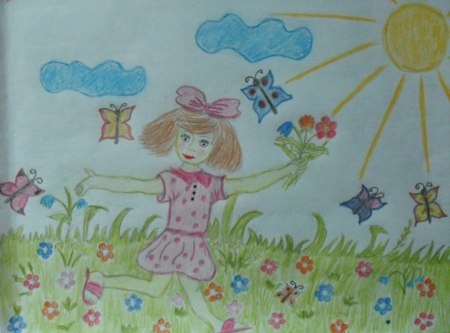 Детские рисунки на тему лето