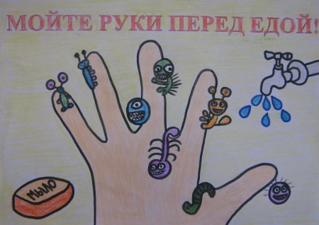 Плакат мойте руки перед едой