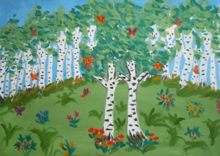Березовая роща в детском саду