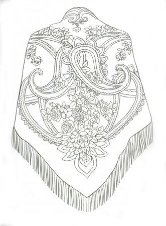 Раскраска платок с узорами