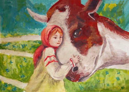 Рис. К сказке крошечка Хаврошечка
