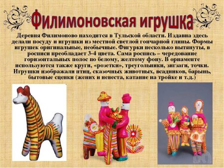 Филимоновская игрушка деревня Филимоново