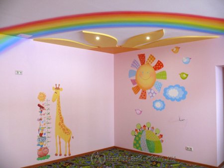 Радуга на стене в детском саду