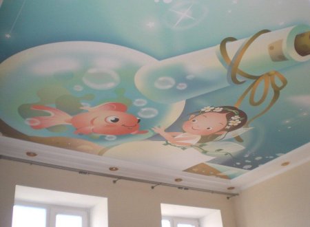 Натяжные потолки с фотопечатью для детской