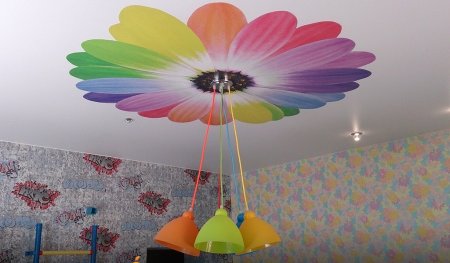 Фотопечать на потолке в детской