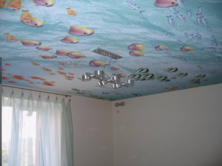 Натяжной потолок в детскую комнату с фотопечатью