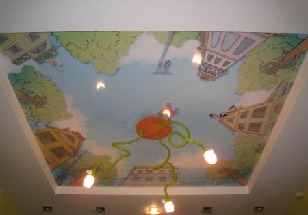Натяжной потолок в детскую тканевый