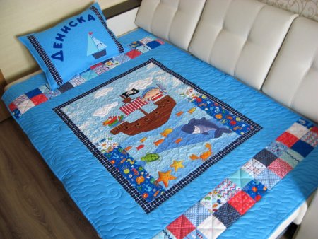 Детское одеяло пэчворк для мальчика