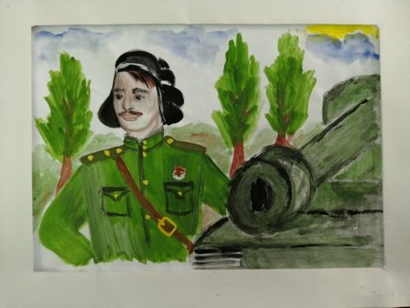 Рисунок от школьника нашему солдату