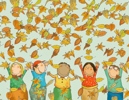 Дети Веселые осень